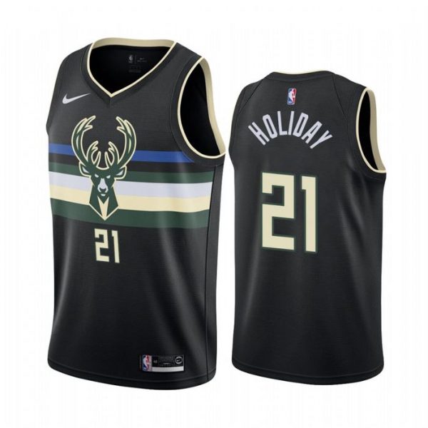 Personalized Men’s Jrue Holiday Milwaukee Bucks Basketball Jersey Black