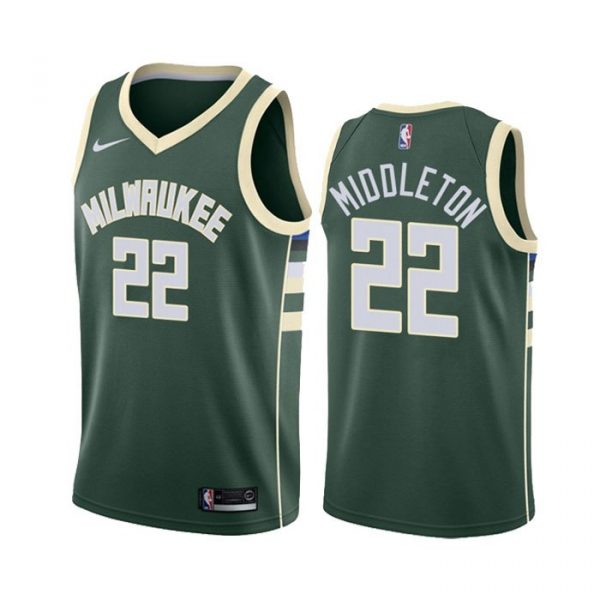 Personalized Men’s Khris Middleton Milwaukee Bucks Basketball Jersey Green