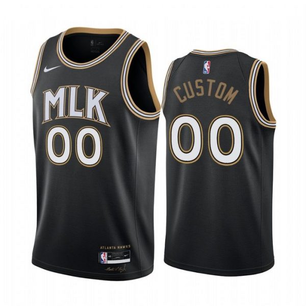 Personalized Men’s Atlanta Hawks Basketball Jersey Black