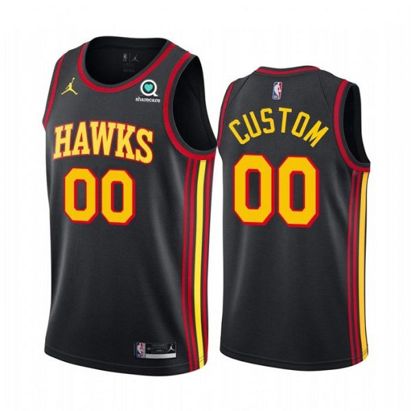 Personalized Men’s Atlanta Hawks Basketball Jersey Black
