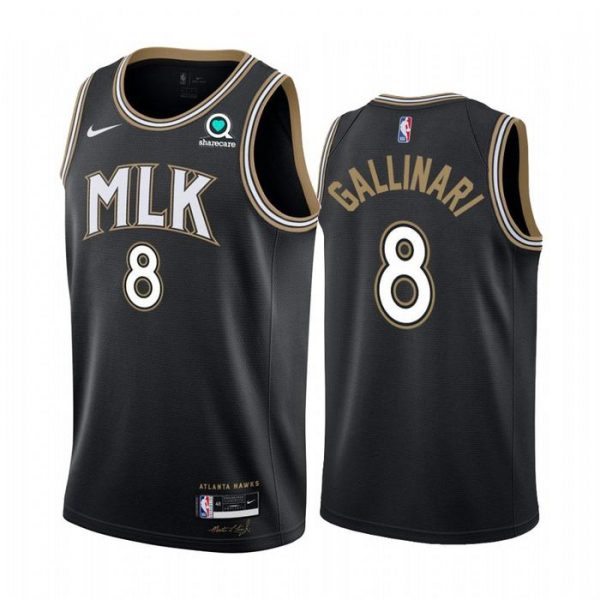 Personalized Men’s Danilo Gallinari Atlanta Hawks Basketball Jersey Black