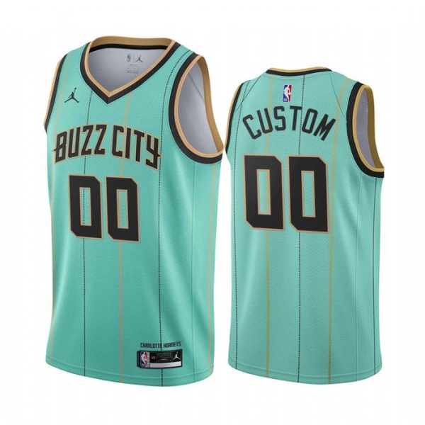 Personalized Men’s Charlotte Hornets Basketball Jersey Green