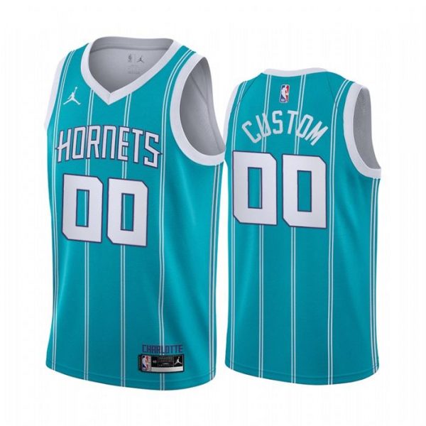 Personalized Men’s Charlotte Hornets Basketball Jersey Teal