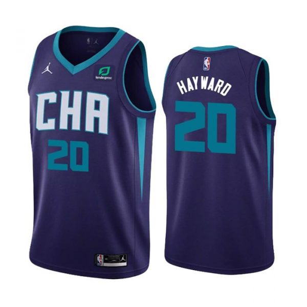 Personalized Men’s Gordon Hayward Charlotte Hornets Basketball Jersey Purple