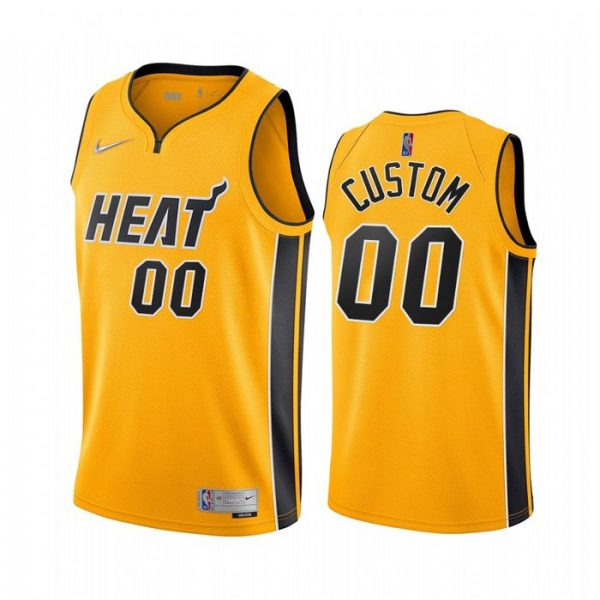 Personalized Men’s Miami Heat Basketball Jersey Gold