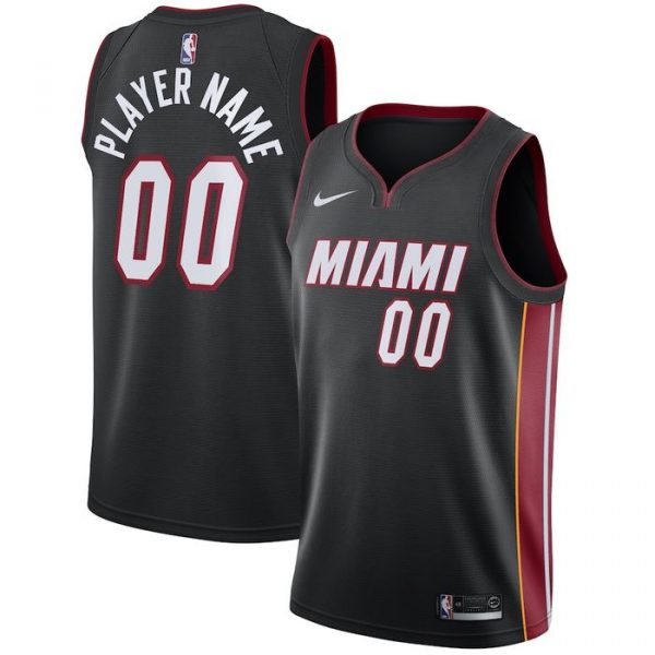 Personalized Men’s Miami Heat Basketball Jersey Black