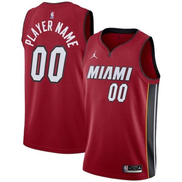 Personalized Men’s Miami Heat Basketball Jersey Red