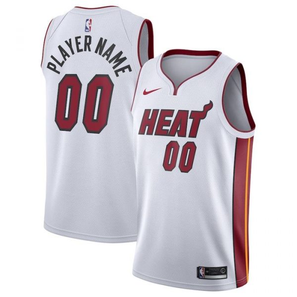 Personalized Men’s Miami Heat Basketball Jersey White