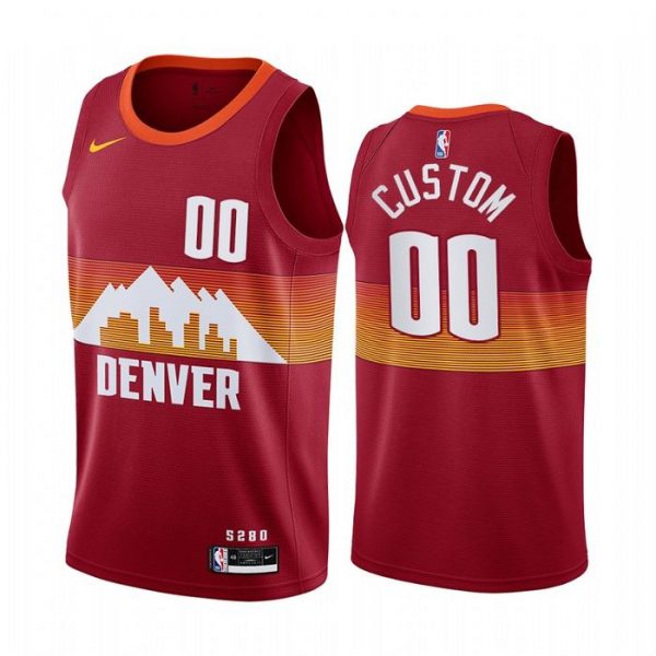 Personalized Men’s Denver Nuggets Basketball Jersey Orange