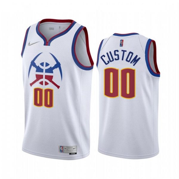 Personalized Men’s Denver Nuggets Basketball Jersey White