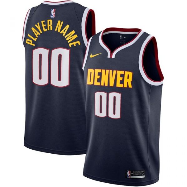 Personalized Men’s Denver Nuggets Basketball Jersey Navy