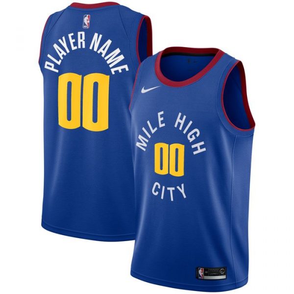 Personalized Men’s Denver Nuggets Basketball Jersey Blue