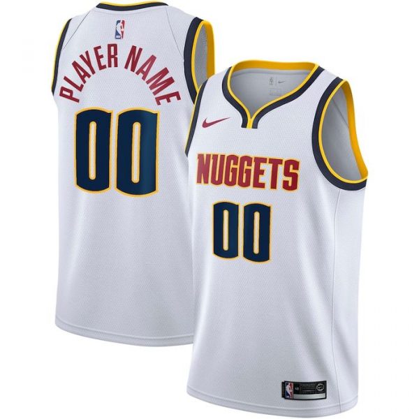 Personalized Men’s Denver Nuggets Basketball Jersey White