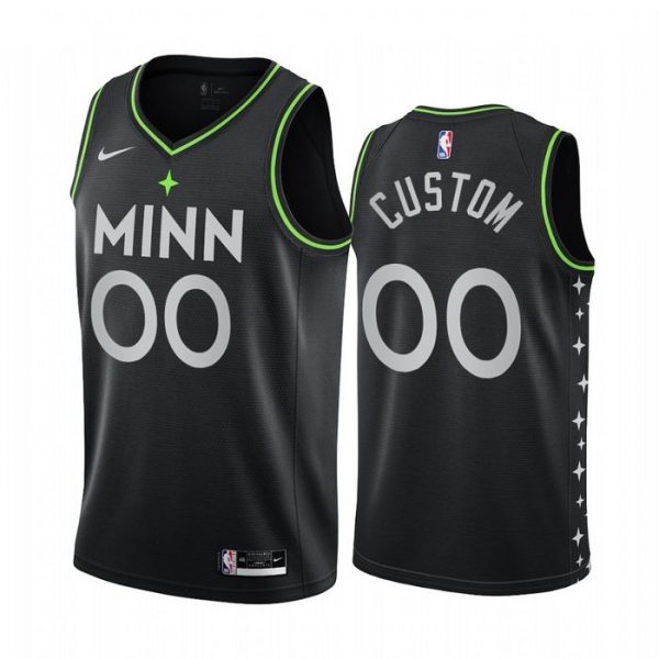 Personalized Men’s Minnesota Timberwolves Basketball Jersey Black