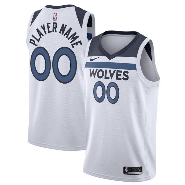 Personalized Men’s Minnesota Timberwolves Basketball Jersey White