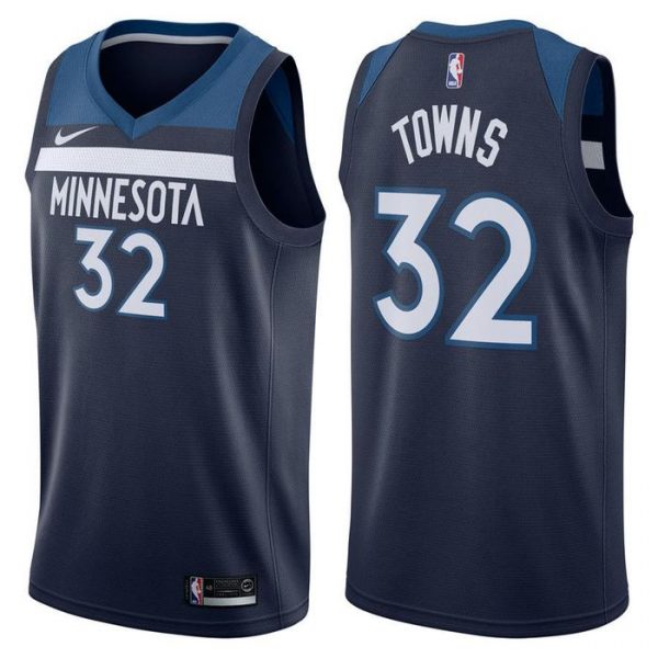 Personalized Men’s Karl-Anthony Towns Minnesota Timberwolves Basketball Jersey Navy