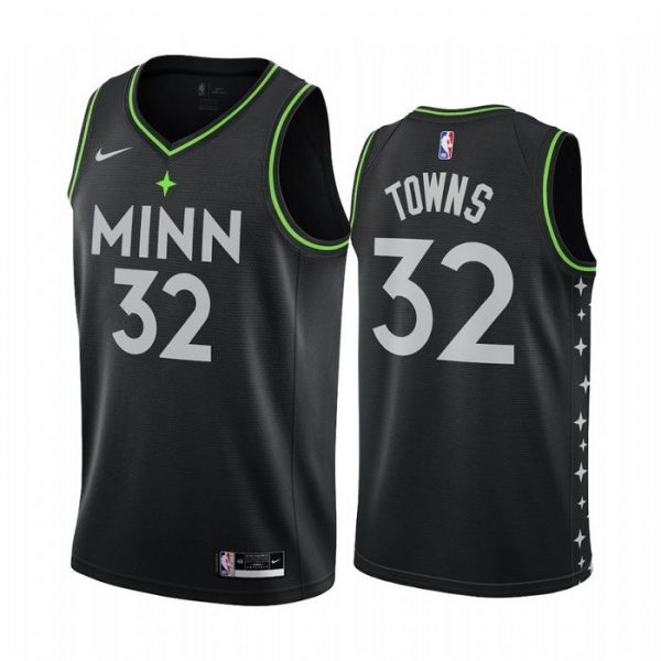 Personalized Men’s Karl-Anthony Towns Minnesota Timberwolves Basketball Jersey Black