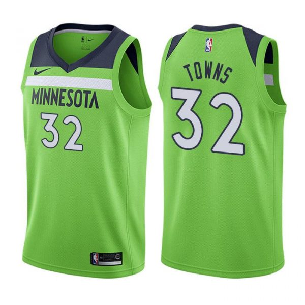 Personalized Men’s Karl-Anthony Towns Minnesota Timberwolves Basketball Jersey Green
