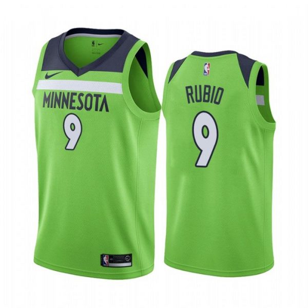 Personalized Men’s Ricky Rubio Minnesota Timberwolves Basketball Jersey Green