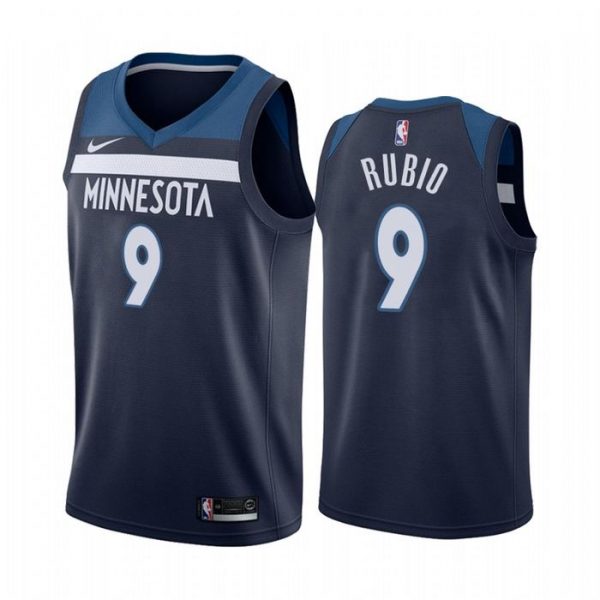 Personalized Men’s Ricky Rubio Minnesota Timberwolves Basketball Jersey Navy