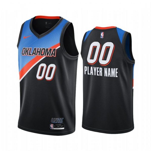 Personalized Men’s Oklahoma City Thunder Basketball Jersey Black