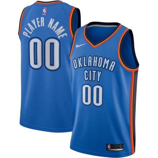 Personalized Men’s Oklahoma City Thunder Basketball Jersey Blue
