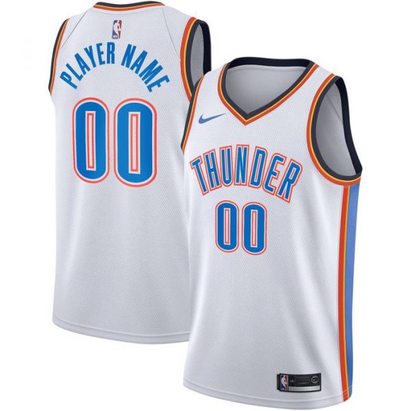 Personalized Men’s Oklahoma City Thunder Basketball Jersey White