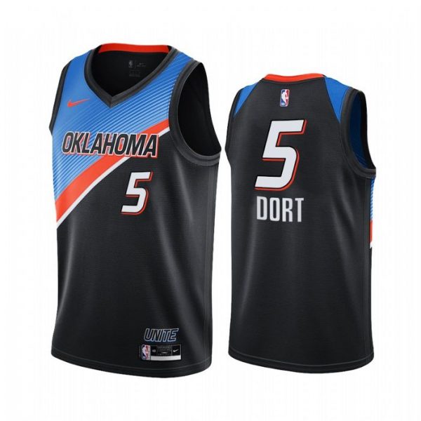 Personalized Men’s Luguentz Dort Oklahoma City Thunder Basketball Jersey Black