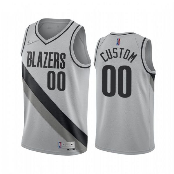 Personalized Men’s Portland Trail Blazers Basketball Jersey Gray
