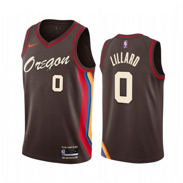 Personalized Men’s Damian Lillard Portland Trail Blazers Basketball Jersey Chocolate