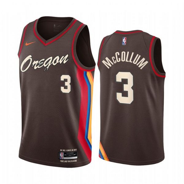 Personalized Men’s C.J. McCollum Portland Trail Blazers Basketball Jersey Chocolate