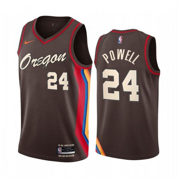 Personalized Men’s Norman Powell Portland Trail Blazers Basketball Jersey Chocolate