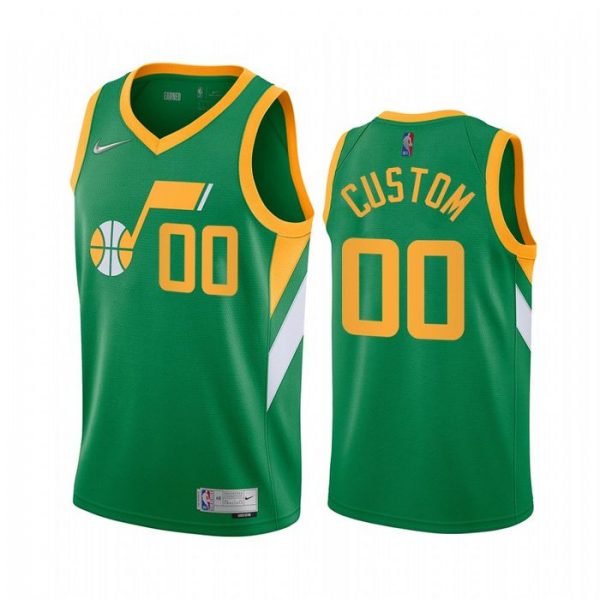 Personalized Men’s Utah Jazz Basketball Jersey Green Earned