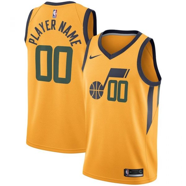 Personalized Men’s Utah Jazz Basketball Jersey Gold