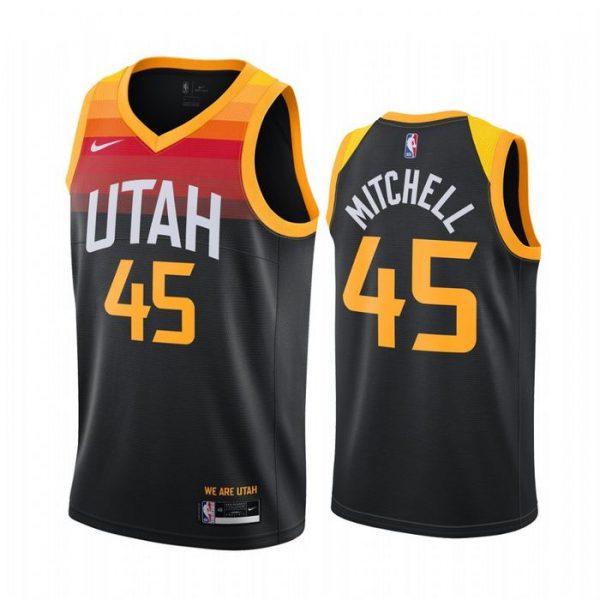 Personalized Men’s Donovan Mitchell Utah Jazz Basketball Jersey Black