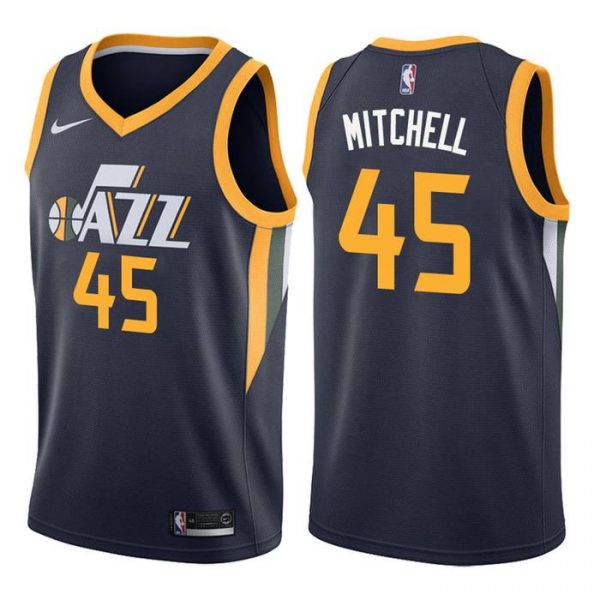 Personalized Men’s Donovan Mitchell Utah Jazz Basketball Jersey Navy