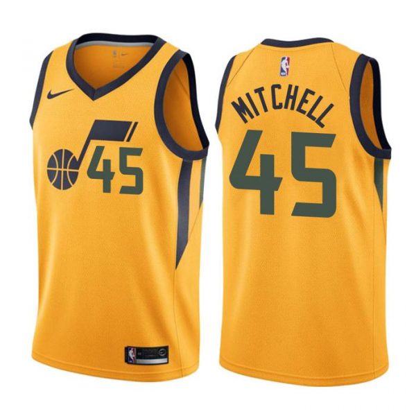 Personalized Men’s Donovan Mitchell Utah Jazz Basketball Jersey Gold