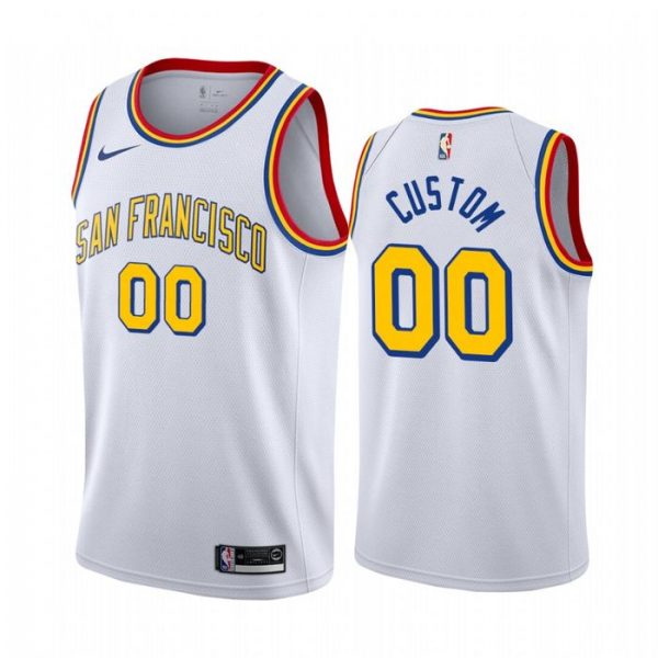 Personalized Men’s Golden State Warriors Basketball Jersey White Classic