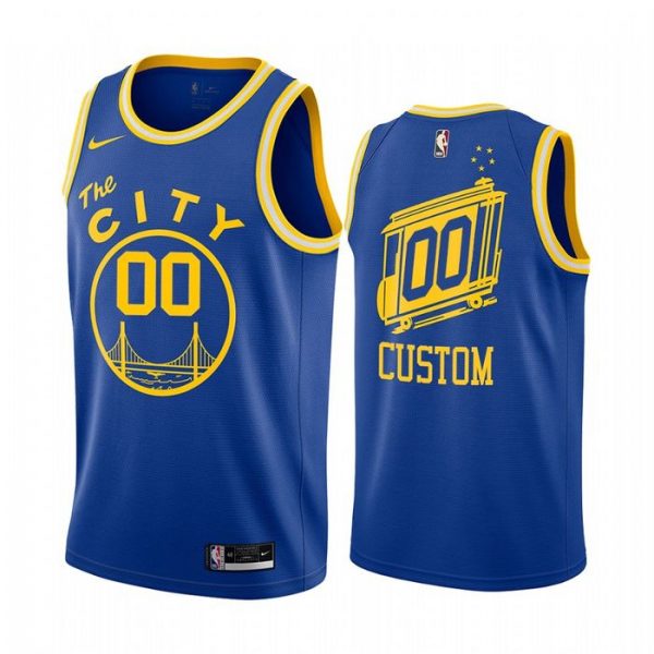 Personalized Men’s Golden State Warriors Basketball Jersey Royal