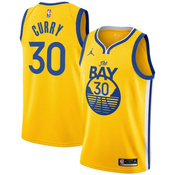 Personalized Men’s Stephen Curry Golden State Warriors Basketball Jersey Gold
