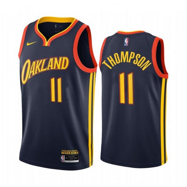 Personalized Men’s Klay Thompson Golden State Warriors Basketball Jersey Navy
