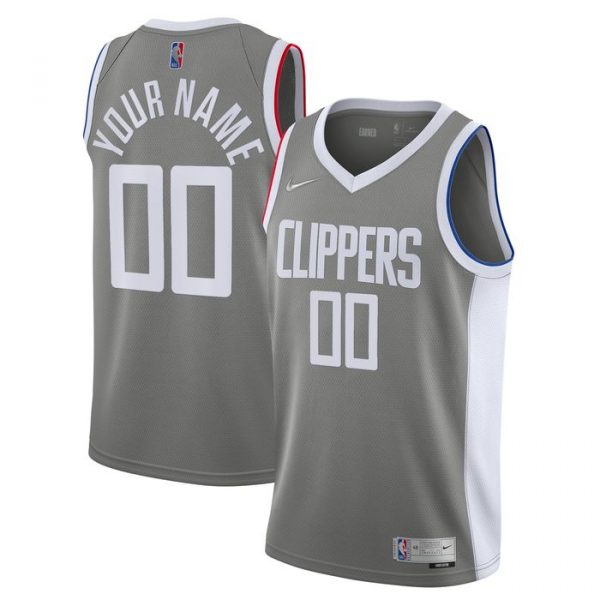 Personalized Men’s Los Angeles Clippers Basketball Jersey Gray