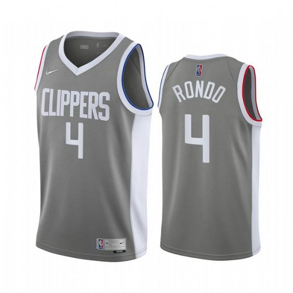Personalized Men’s Rajon Rondo Los Angeles Clippers Basketball Jersey Gray