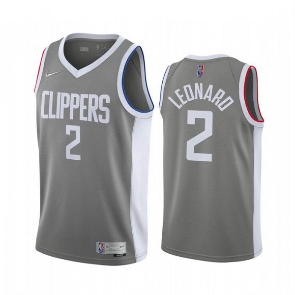 Personalized Men’s Kawhi Leonard Los Angeles Clippers Basketball Jersey Gray