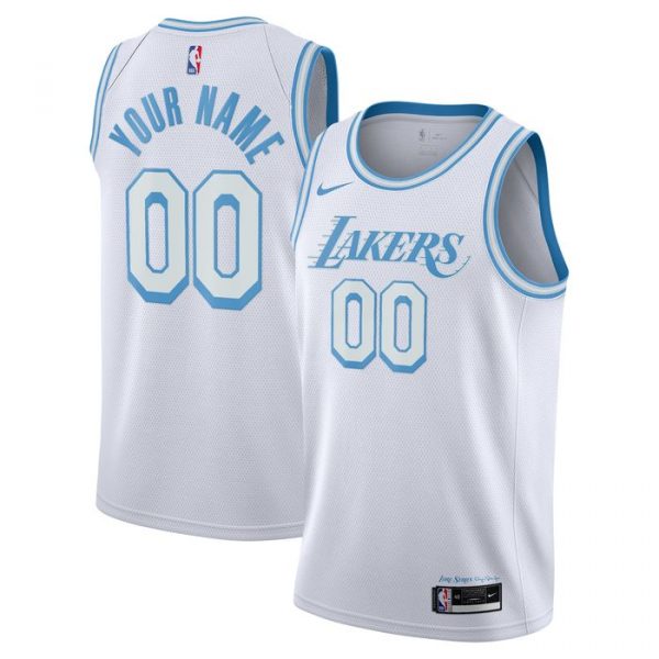 Personalized Men’s Los Angeles Lakers Basketball Jersey White City