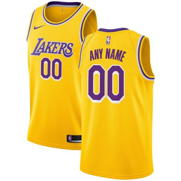 Personalized Men’s Los Angeles Lakers Basketball Jersey Gold