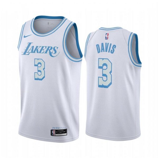 Personalized Men’s Anthony Davis Los Angeles Lakers Basketball Jersey White