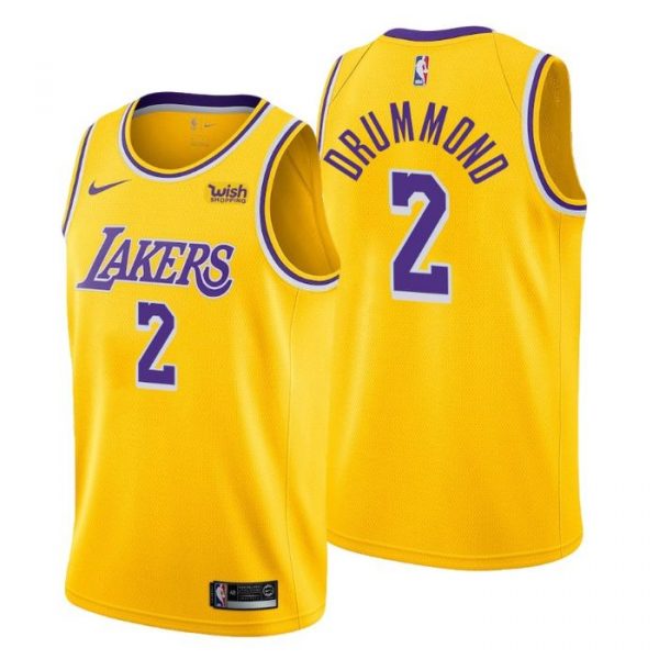 Personalized Men’s Andre Drummond Los Angeles Lakers Basketball Jersey Gold