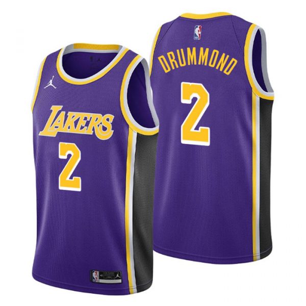 Personalized Men’s Andre Drummond Los Angeles Lakers Basketball Jersey Purple