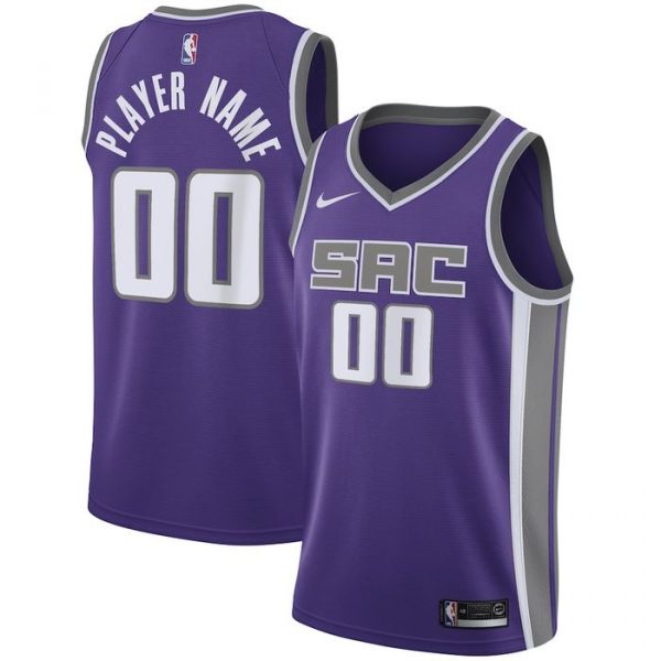 Personalized Men’s Sacramento Kings Basketball Jersey Purple
